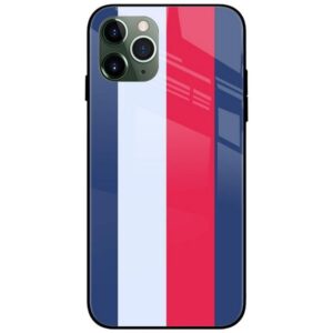 Blue White Red Lines Glass Case Back Cover