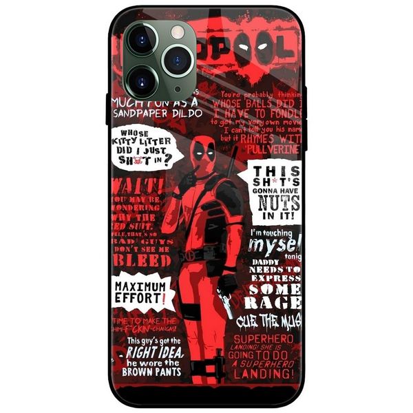 Deadpool all Dialogues Glass Case Back Cover