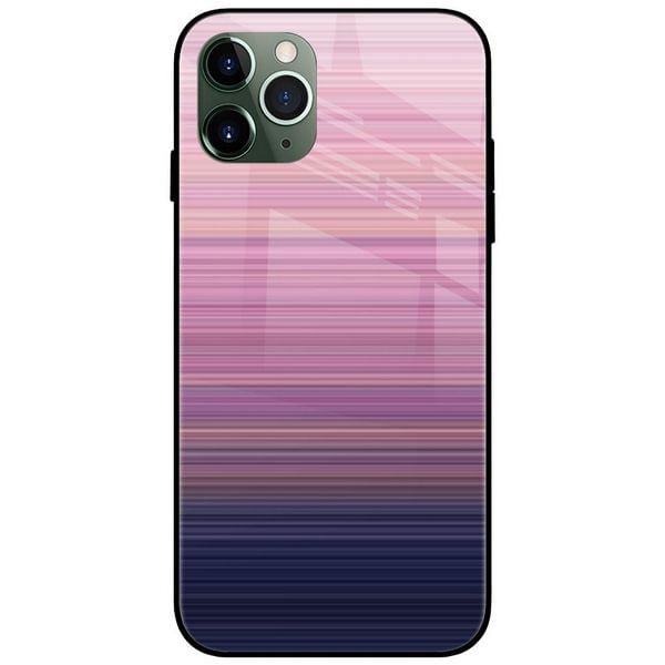 Thin Lines Pink to Blue Gradient Glass Case Back Cover