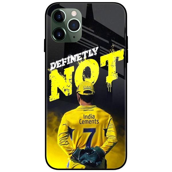 Definitely Not Dhoni Glass Case Back Cover