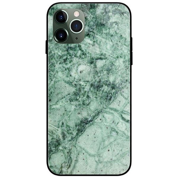 Sage Green Color Marble Glass Case Back Cover
