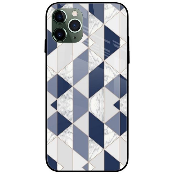 Prussian Blue Pattern Glass Case Back Cover