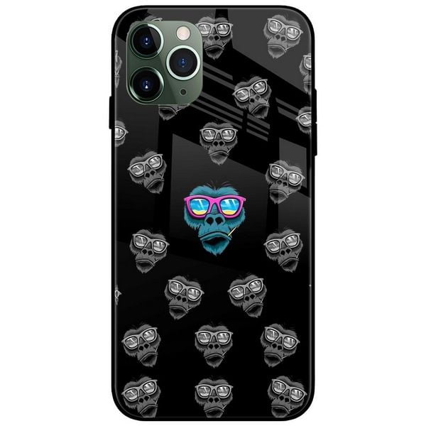 Monkey Pattern Glass Case Back Cover