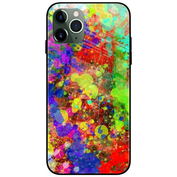 Colorful Splatter Glass Case Back Cover