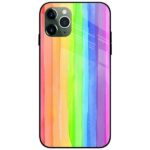 Rainbow Brush Strokes Glass Case Back Cover