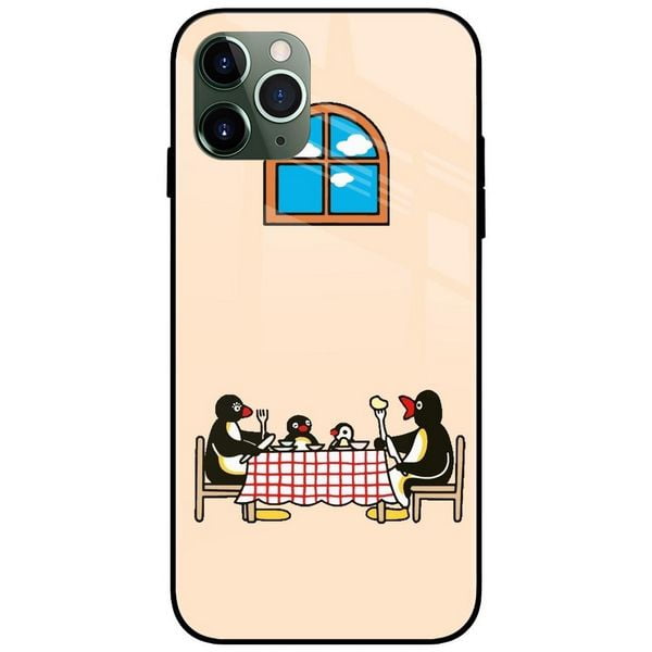 Pingu Family Dinner Glass Case Back Cover