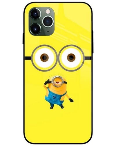Minions in Eyes Glass Case Back Cover