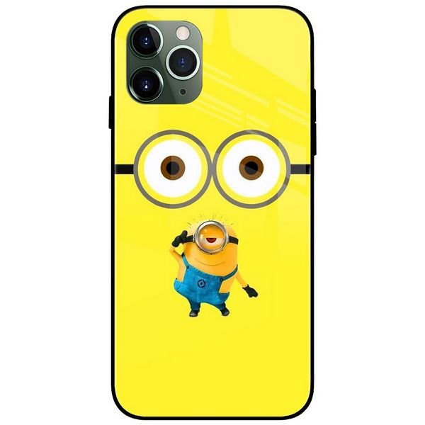 Minions in Eyes Glass Case Back Cover
