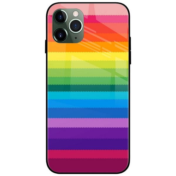 Rainbow Horizontal Zigzag Glass Case Back Cover