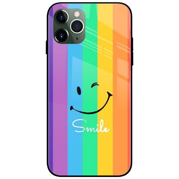 Smile Rainbow Glass Case Back Cover