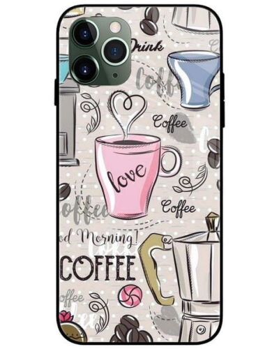 Love Hot Coffee Glass Case Back Cover