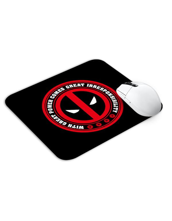 Deadpool with Great Power Mouse Pad