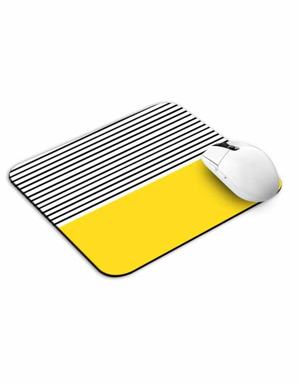 Lines on Yellow Block Mouse Pad