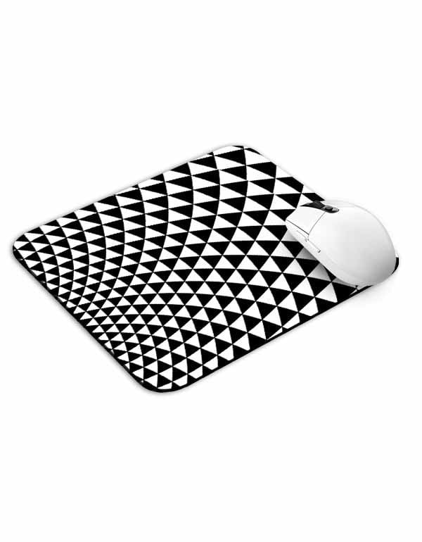 Black and White Triangles Mouse Pad