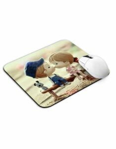 Cute couple dolls Mouse Pad