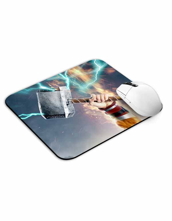 Thor with Mjolnir Hammer Mouse Pad