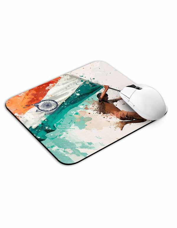 India Flag Abstract Mouse Pad
