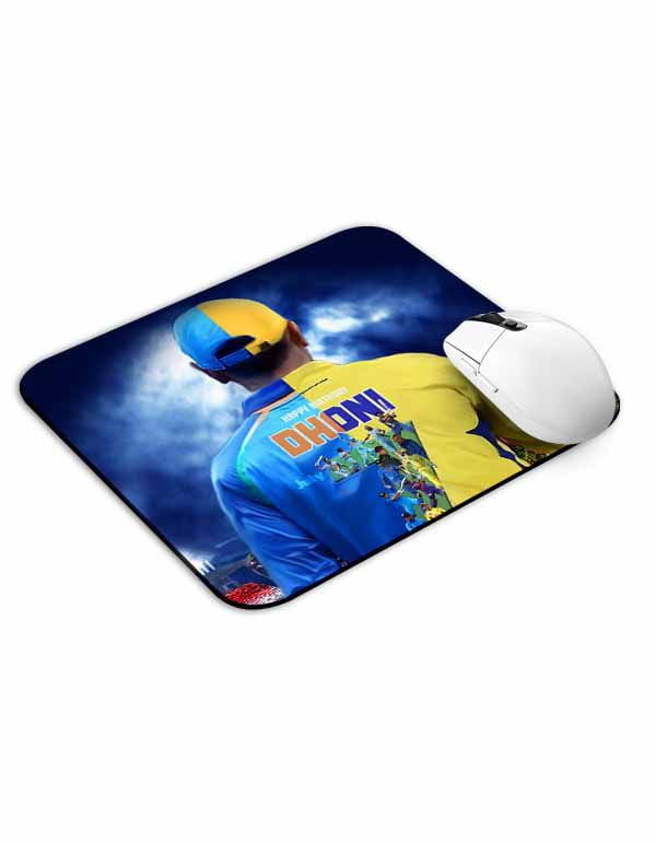 Dhoni Half Blue Yellow Jersey Mouse Pad