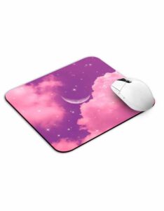 Moon in Pink Sky Mouse Pad
