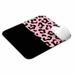 Half Pink Black Leopard Mouse Pad