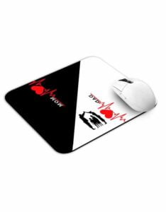 Mom Dad Family Heartbeat Mouse Pad