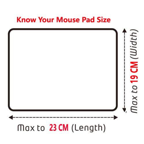 Mousepad size chart