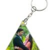 Custom Triangle Shape Wooden Photo Keychain