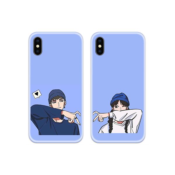 Finger Heart Boy and Girl Couple Case Back Covers ShopperShine