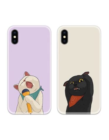 SS-MR-CC-DN-0162 Singing Cat Couple Case Back Covers