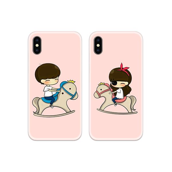 SS-MR-CC-DN-0181.jpg Playful Horse Couple Case Back Covers
