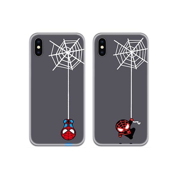 Spiderman Gwen Hanging Couple Case Back Covers