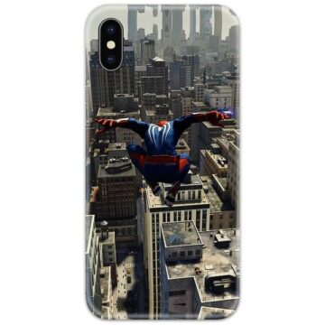 Spiderman swinging in New York Slim Case Back Cover