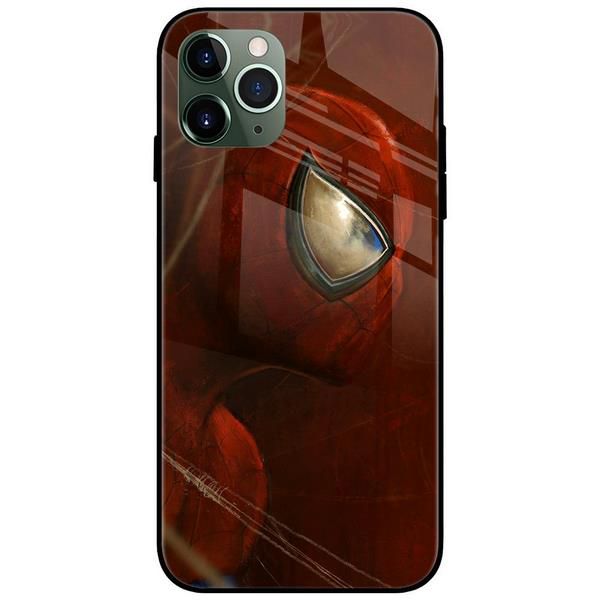 Spiderman side face Glass Case Back Cover
