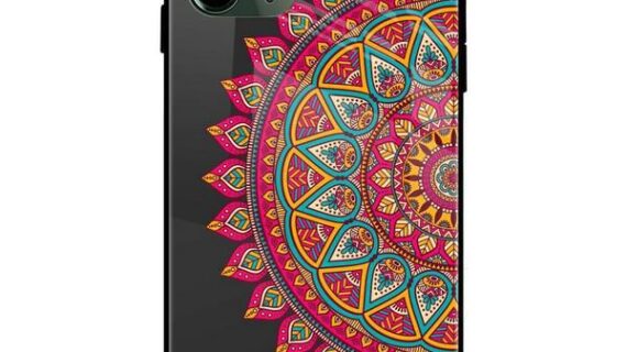 Half Mandala art Glass Case Back Cover