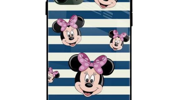 Minnie Mouse Faces Glass Case Back Cover