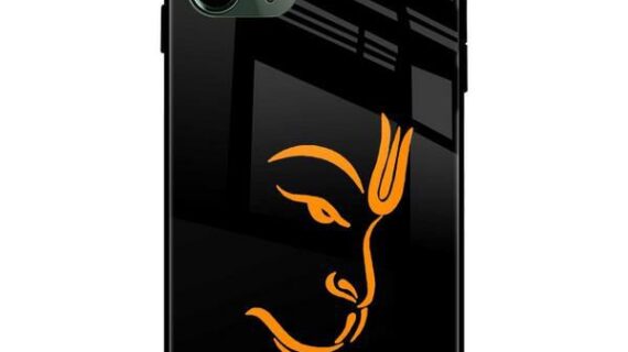 Lord Hanuman simple art Glass Case Back Cover