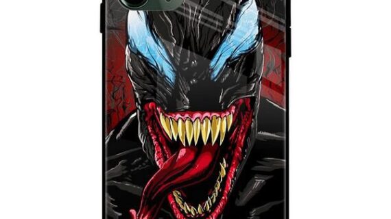 Venom Crazy Face Glass Case Back Cover