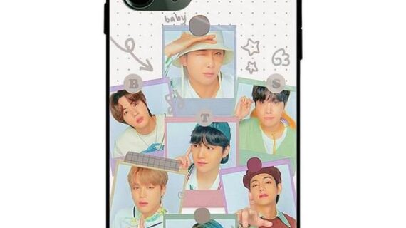 BTS white Glass Case Back Cover