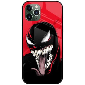 Venom Red and Black Glass Case Back Cover