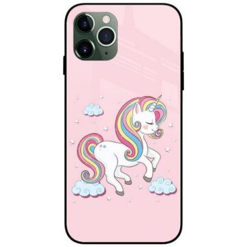 Unicorn Pink Glass Case Back Cover