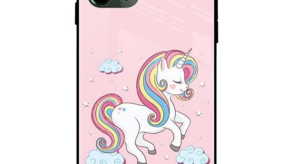 Unicorn Pink Glass Case Back Cover