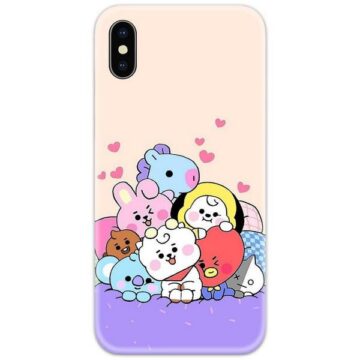 Bts Characters On A Sleeping Bed Slim Case Back Cover