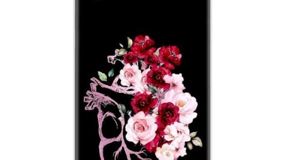 Pink Flower Heart Slim Case Back Cover