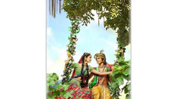 Radha Krishna on Swing Slim Case Back Cover