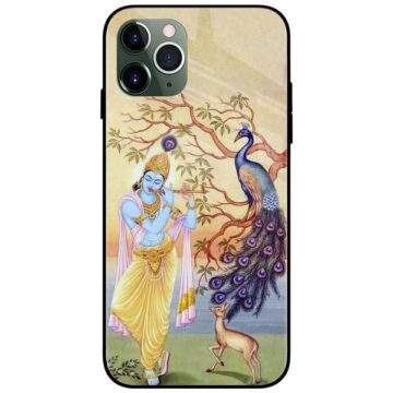 Krishna Painting Glass Case Back Cover