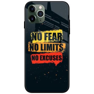 No Fear No Limits No Excuses Glass Case Back Cover