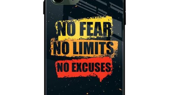 No Fear No Limits No Excuses Glass Case Back Cover