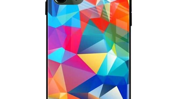 Colorful Geometric Glass Case Back Cover