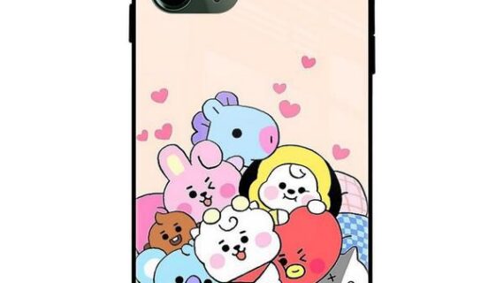 Bts Characters On A Sleeping Bed Glass Case Back Cover