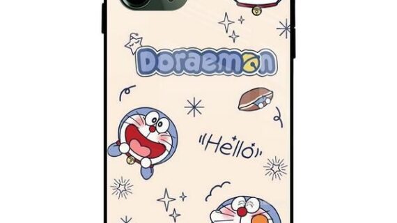 Doraemon Hello Cute Glass Case Back Cover